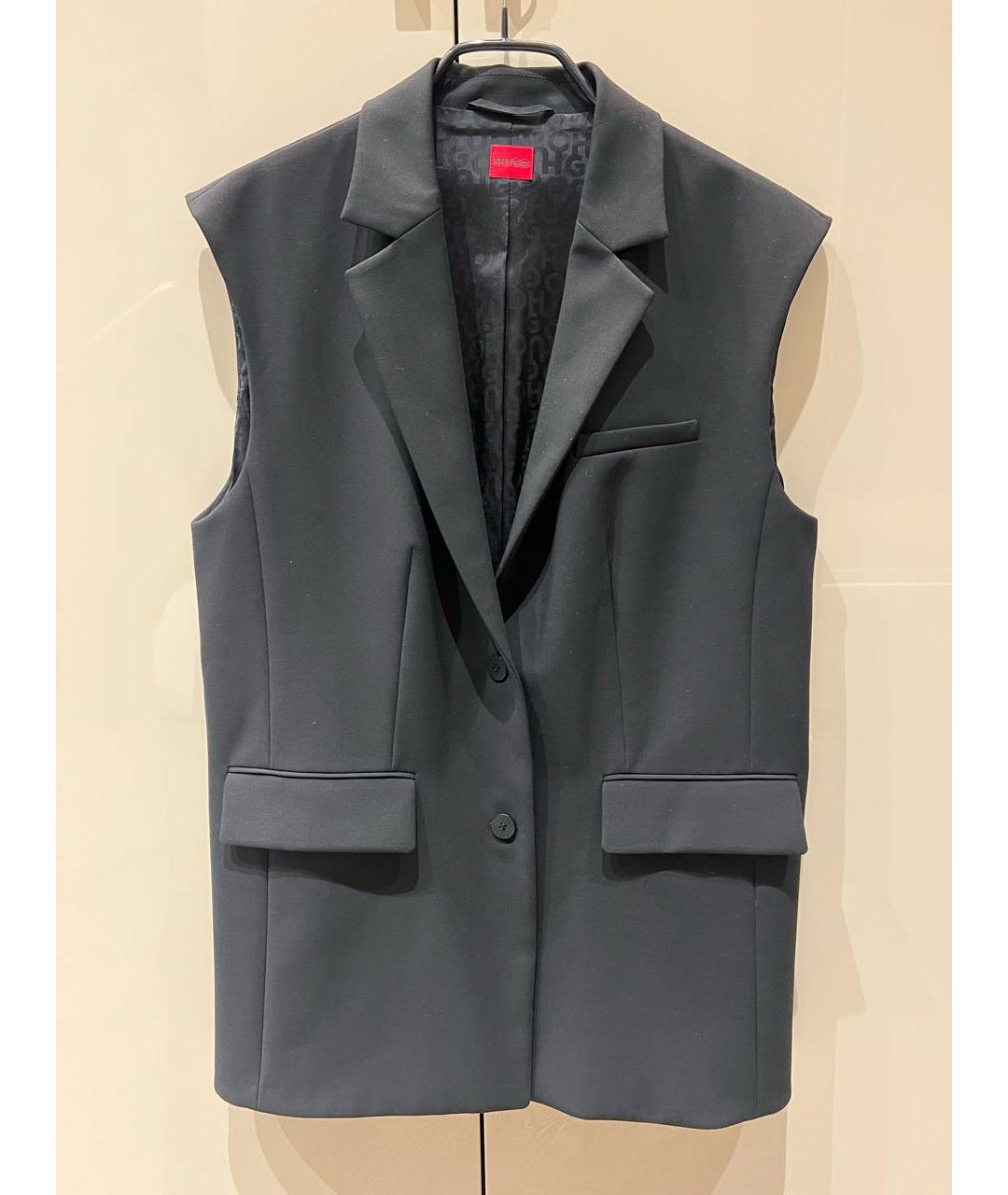 HUGO Черный вискозный жилет, фото 8