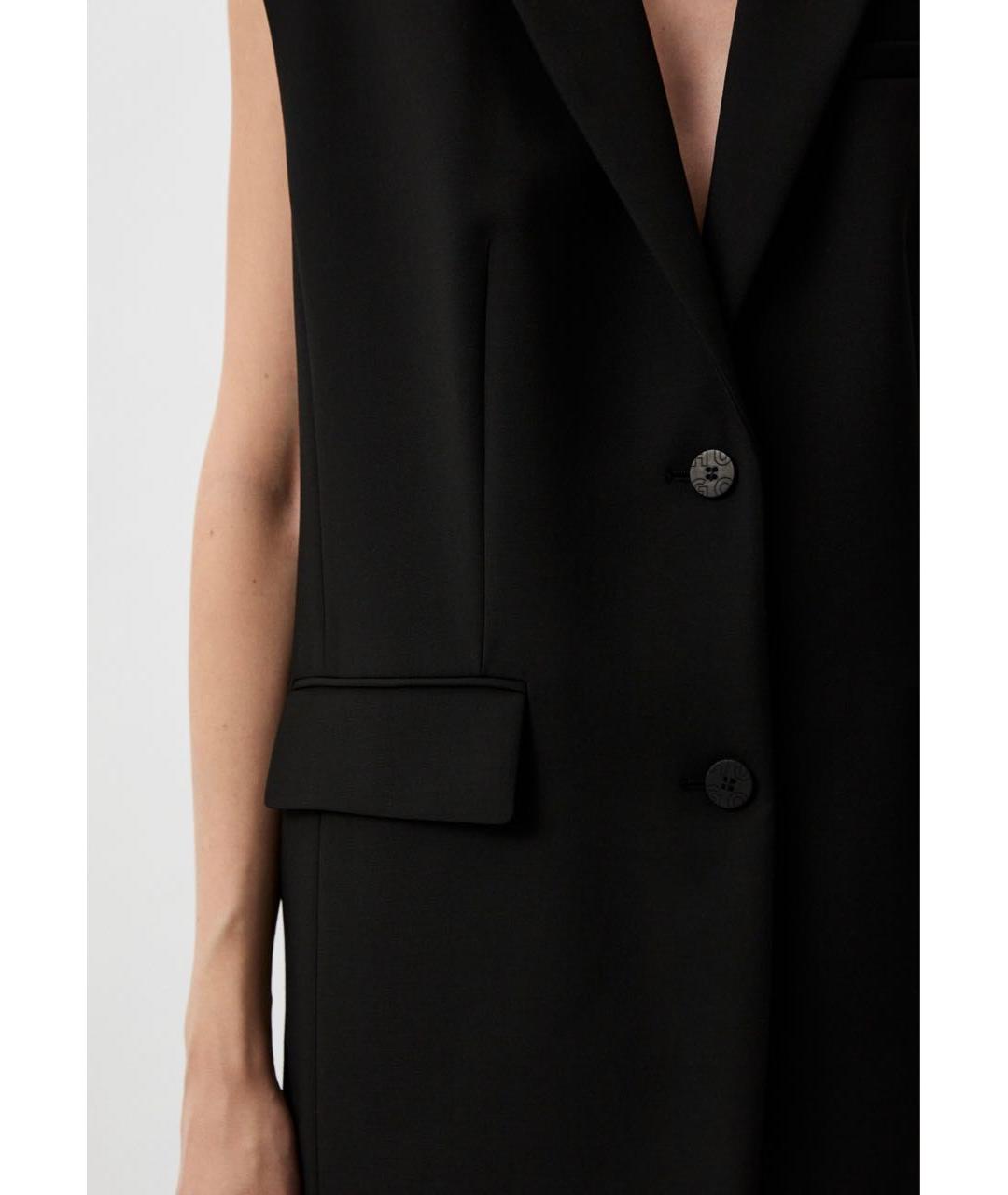 HUGO Черный вискозный жилет, фото 7