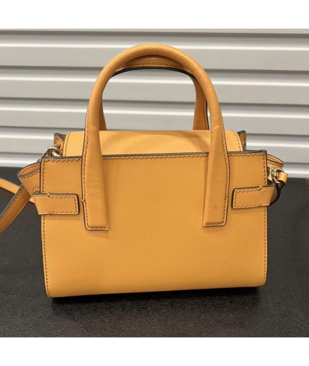 MICHAEL KORS Горчичная кожаная сумка через плечо, фото 3