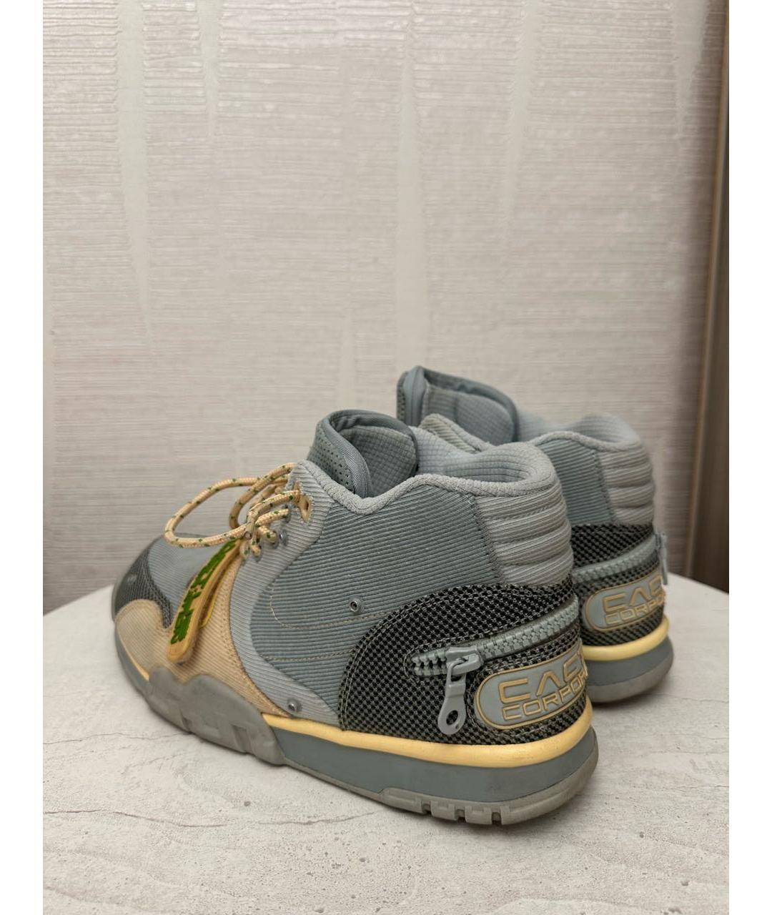 CACTUS JACK BY TRAVIS SCOTT Голубые текстильные высокие кроссовки / кеды, фото 4