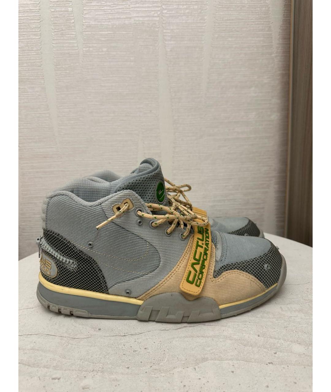 CACTUS JACK BY TRAVIS SCOTT Голубые текстильные высокие кроссовки / кеды, фото 9