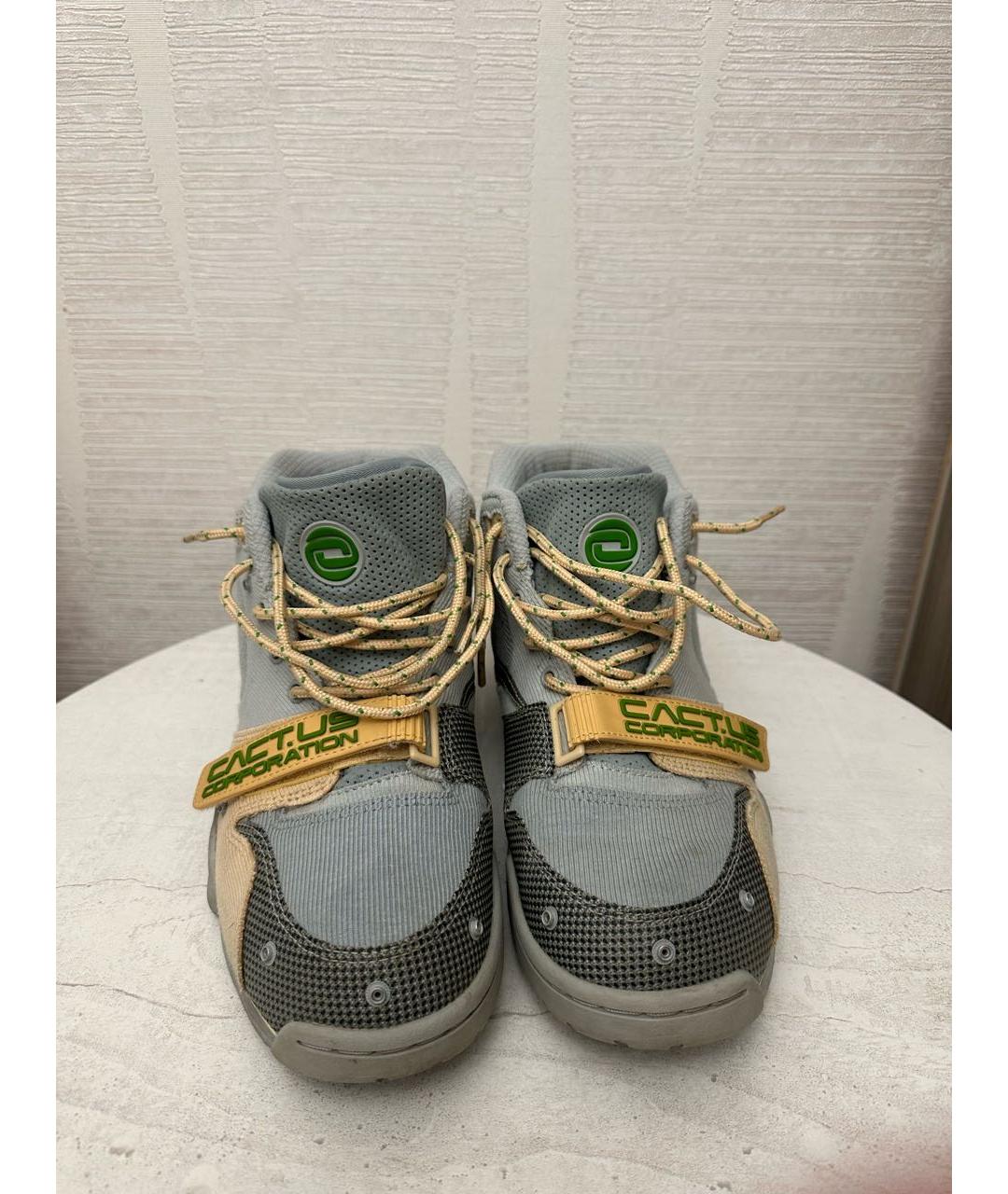 CACTUS JACK BY TRAVIS SCOTT Голубые текстильные высокие кроссовки / кеды, фото 2