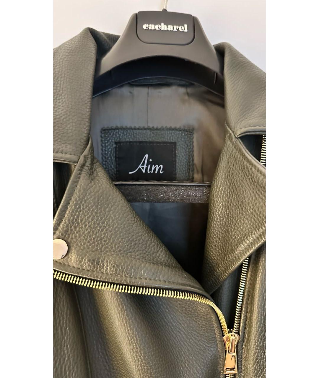 AIM Factory Зеленая кожаная куртка, фото 4