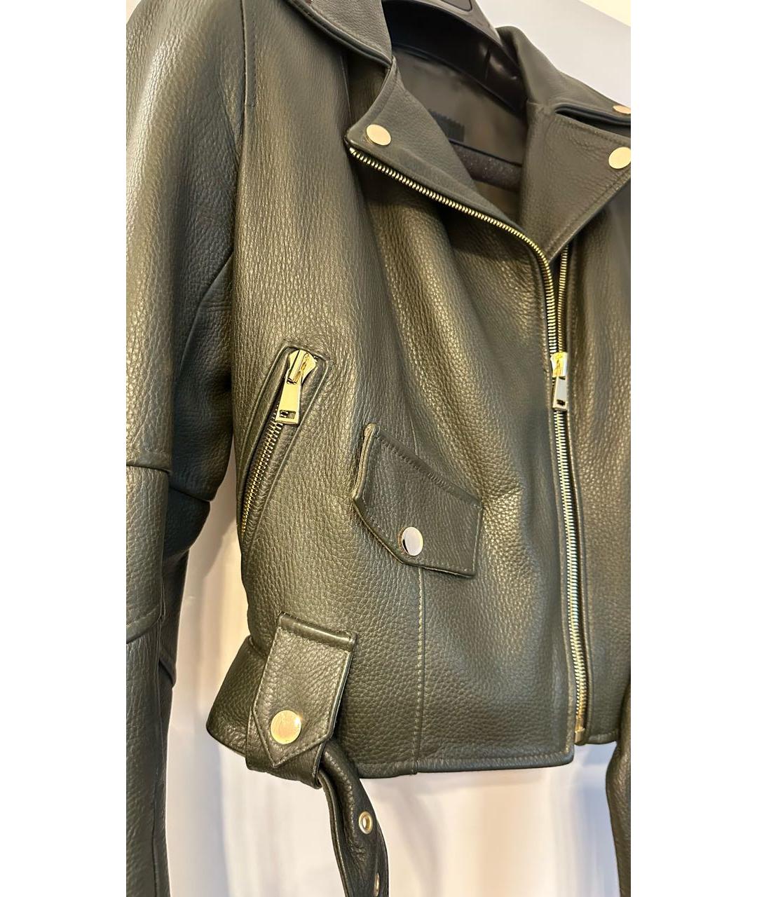 AIM Factory Зеленая кожаная куртка, фото 3