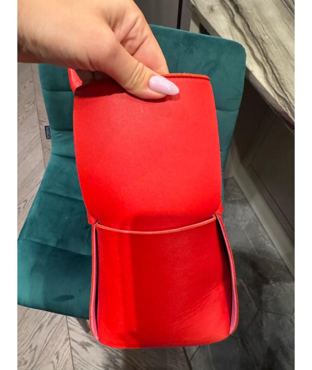 BOTTEGA VENETA Красная кожаная сумка тоут, фото 6