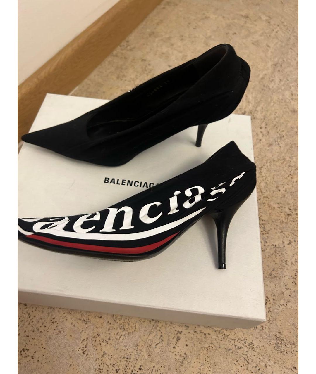 BALENCIAGA Черные кожаные туфли, фото 4