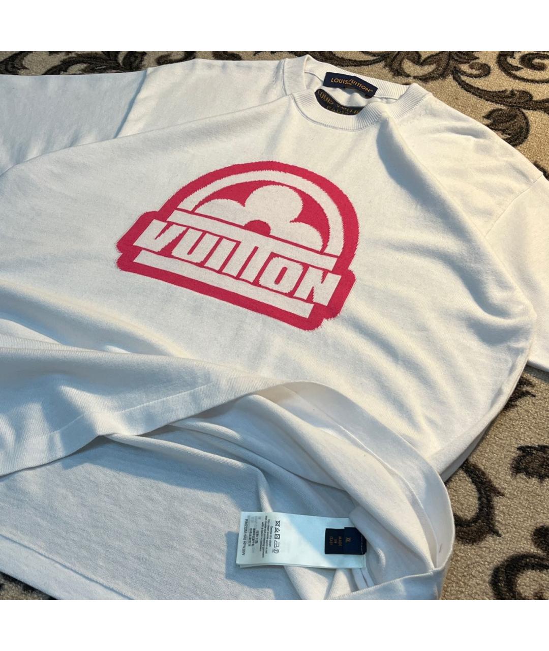 LOUIS VUITTON Белая хлопковая футболка, фото 5