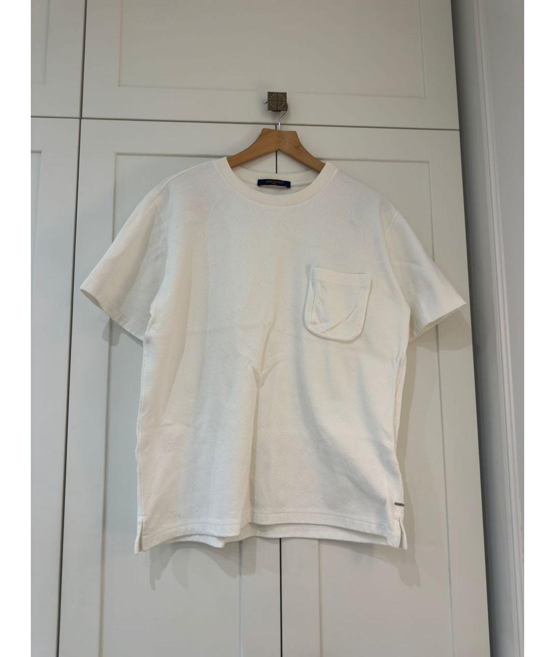 LOUIS VUITTON Белая хлопковая футболка, фото 4