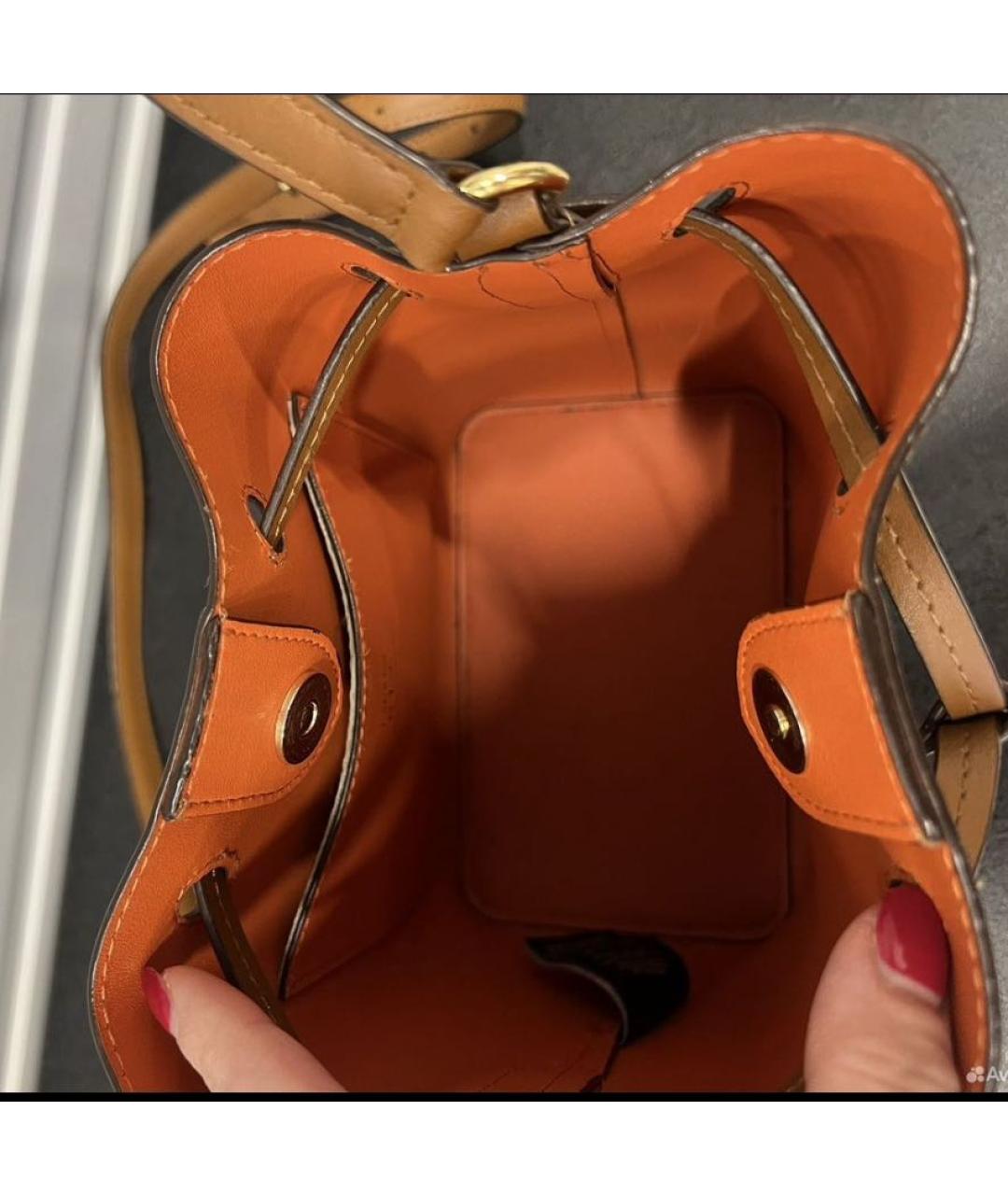 RALPH LAUREN Коричневая кожаная сумка через плечо, фото 4