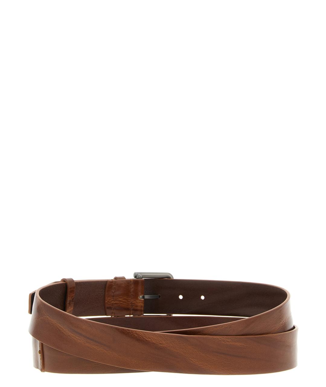 MAX MARA Коричневый кожаный ремень, фото 2