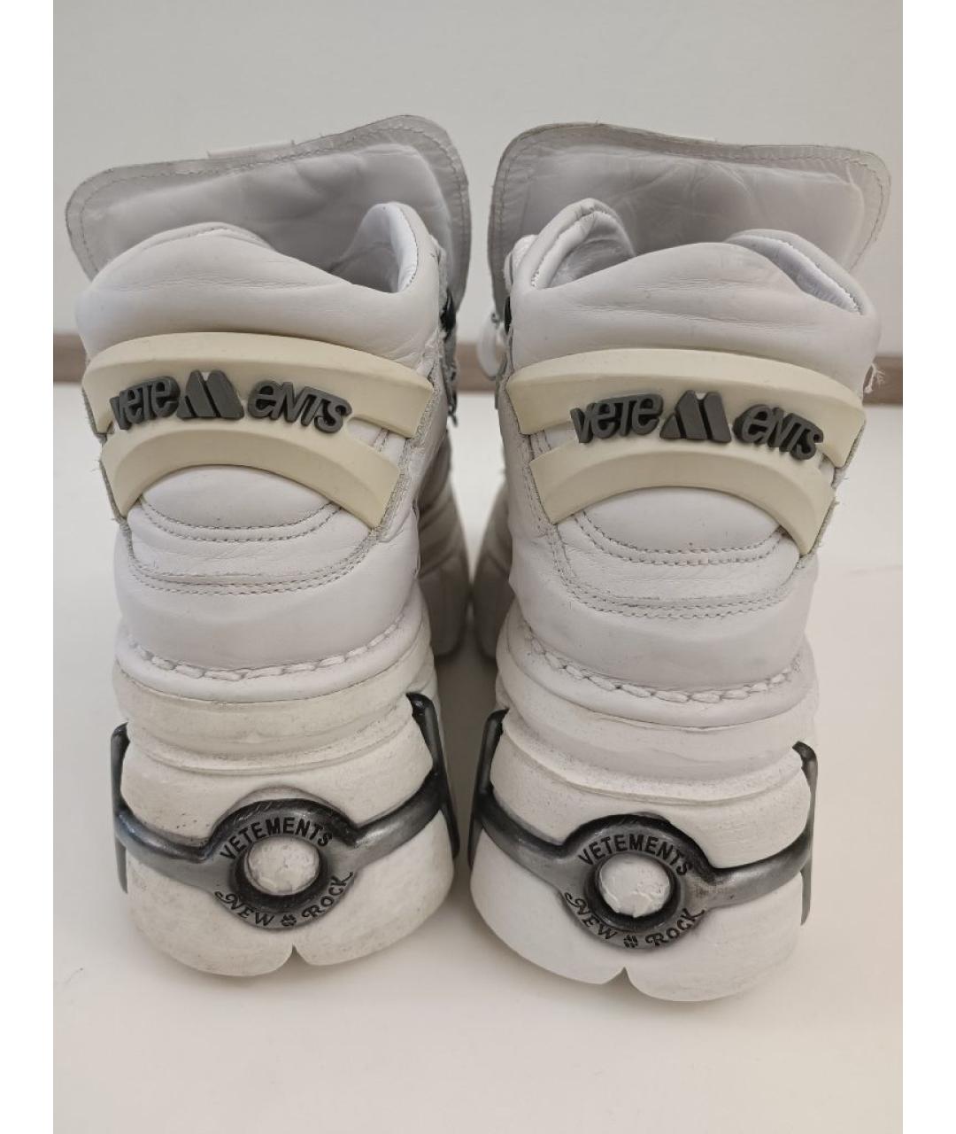 VETEMENTS Белые кожаные ботинки, фото 4