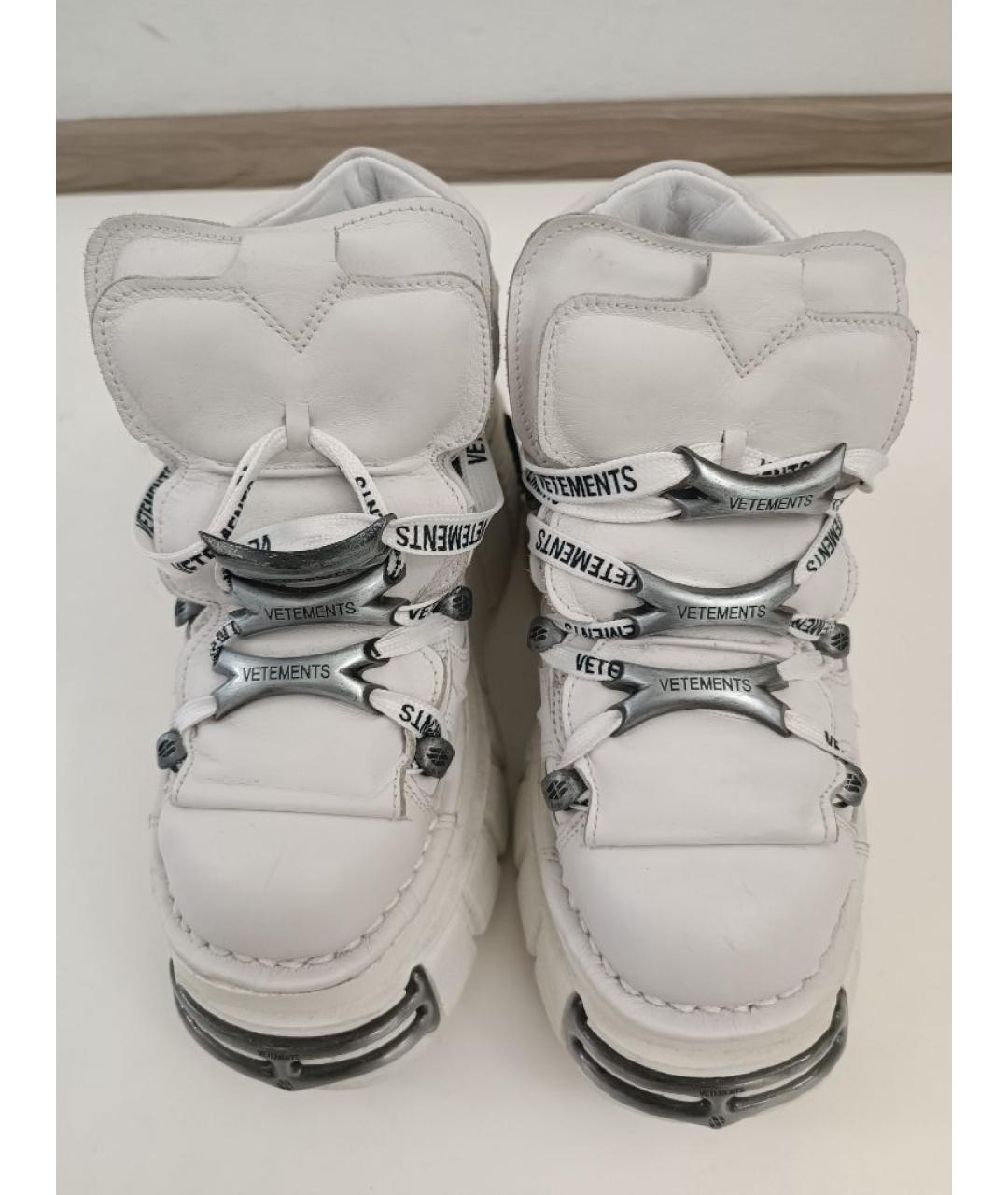 VETEMENTS Белые кожаные ботинки, фото 2