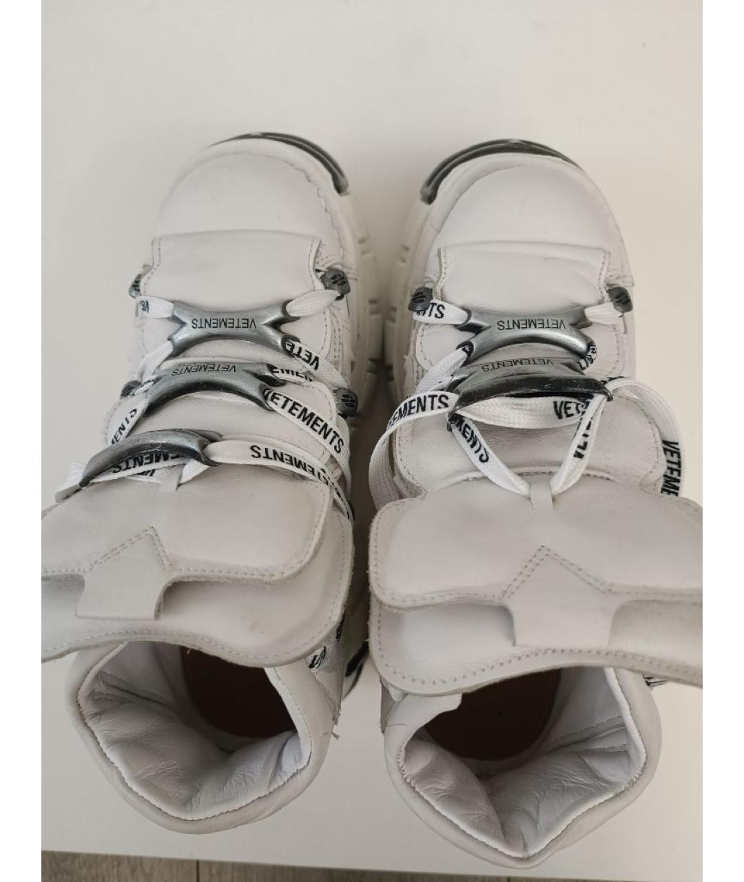 VETEMENTS Белые кожаные ботинки, фото 3