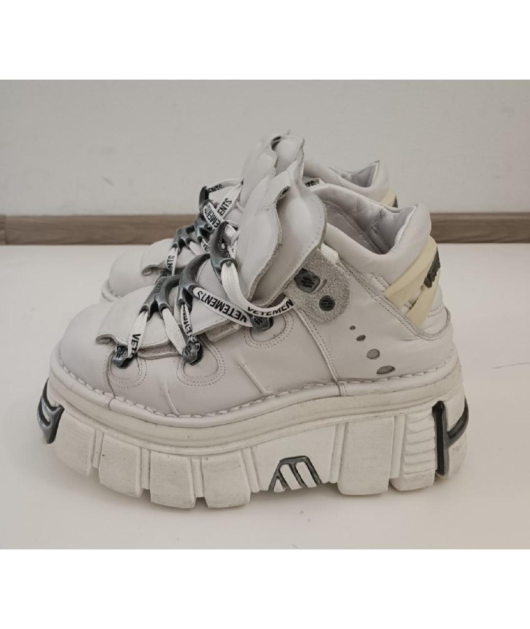 VETEMENTS Белые кожаные ботинки, фото 5