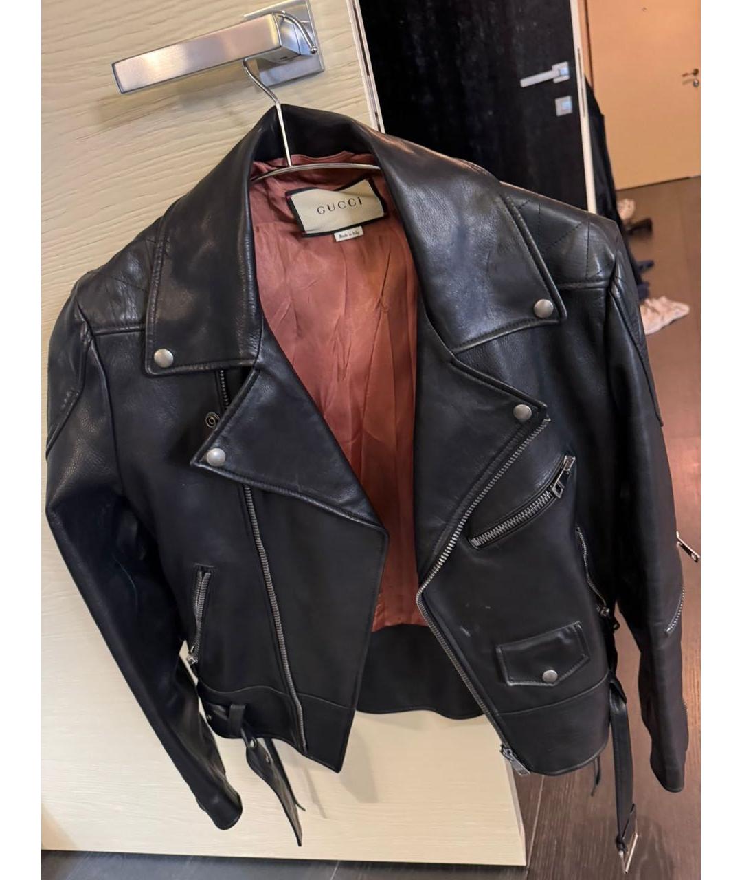 GUCCI Черная кожаная куртка, фото 6