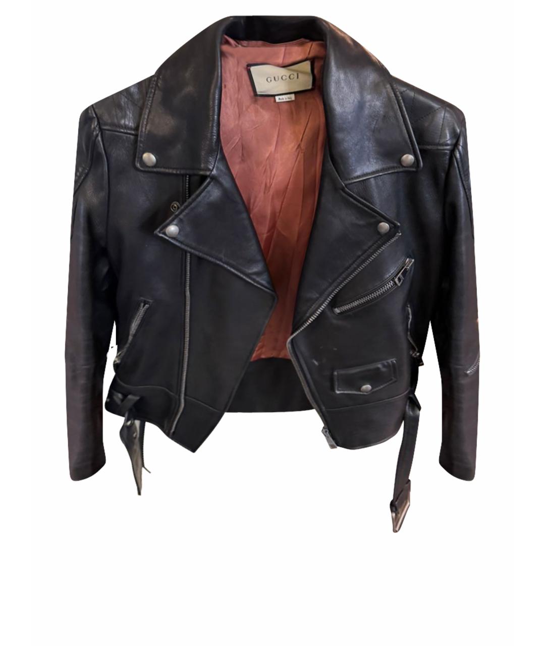 GUCCI Черная кожаная куртка, фото 1