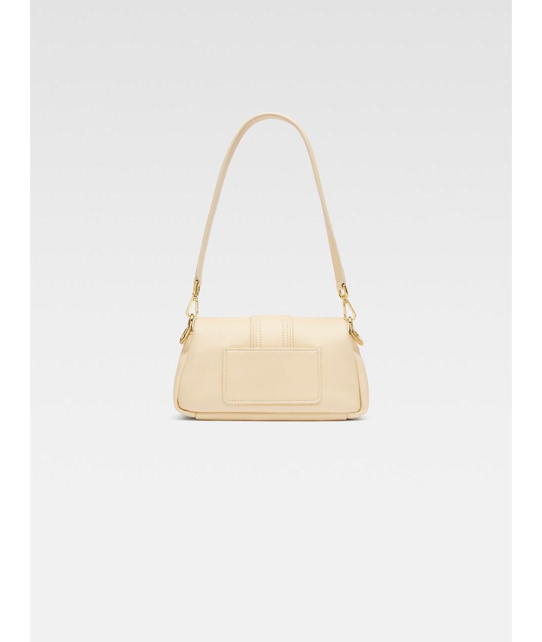 JACQUEMUS Бежевая кожаная сумка через плечо, фото 3