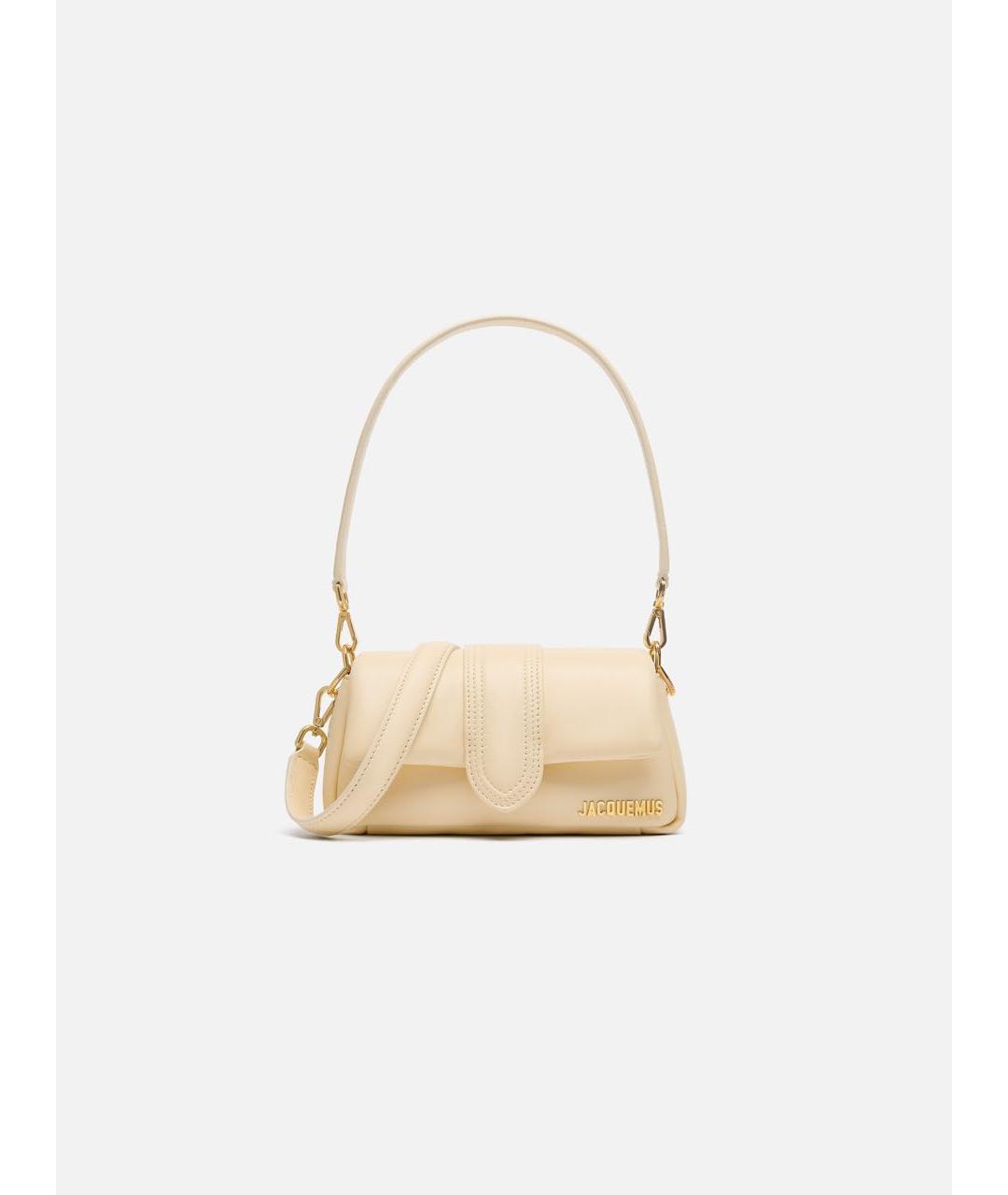 JACQUEMUS Бежевая кожаная сумка через плечо, фото 5
