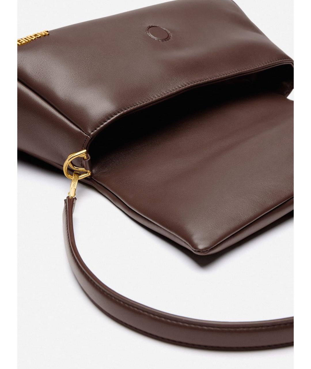 JACQUEMUS Коричневая кожаная сумка через плечо, фото 4