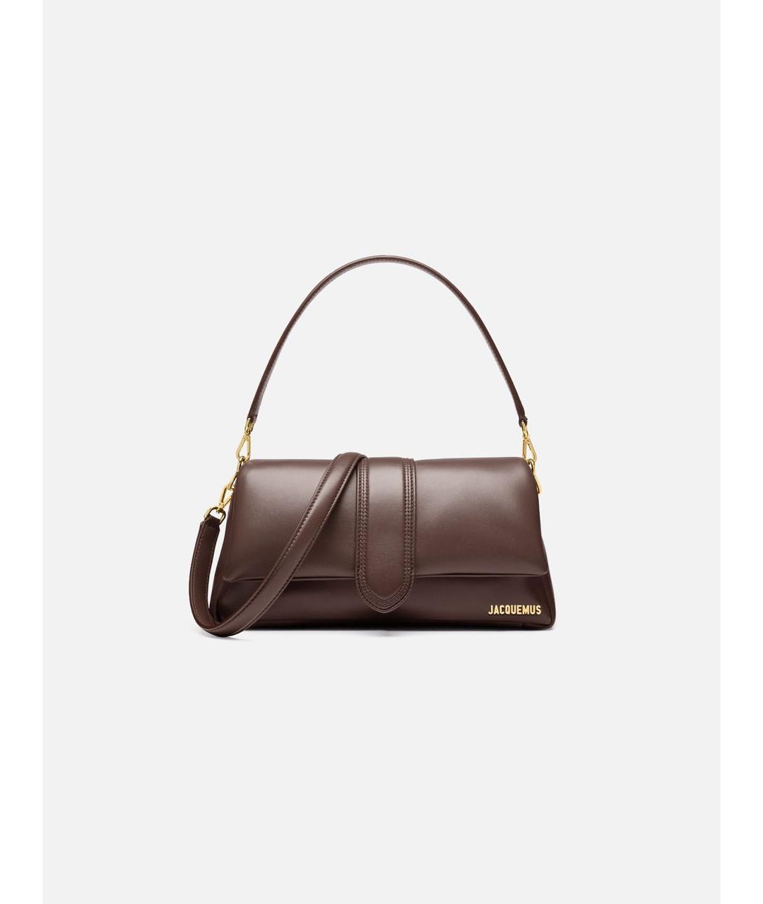 JACQUEMUS Коричневая кожаная сумка через плечо, фото 5