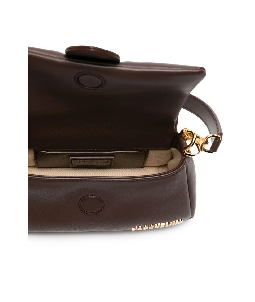 JACQUEMUS Коричневая кожаная сумка через плечо, фото 3
