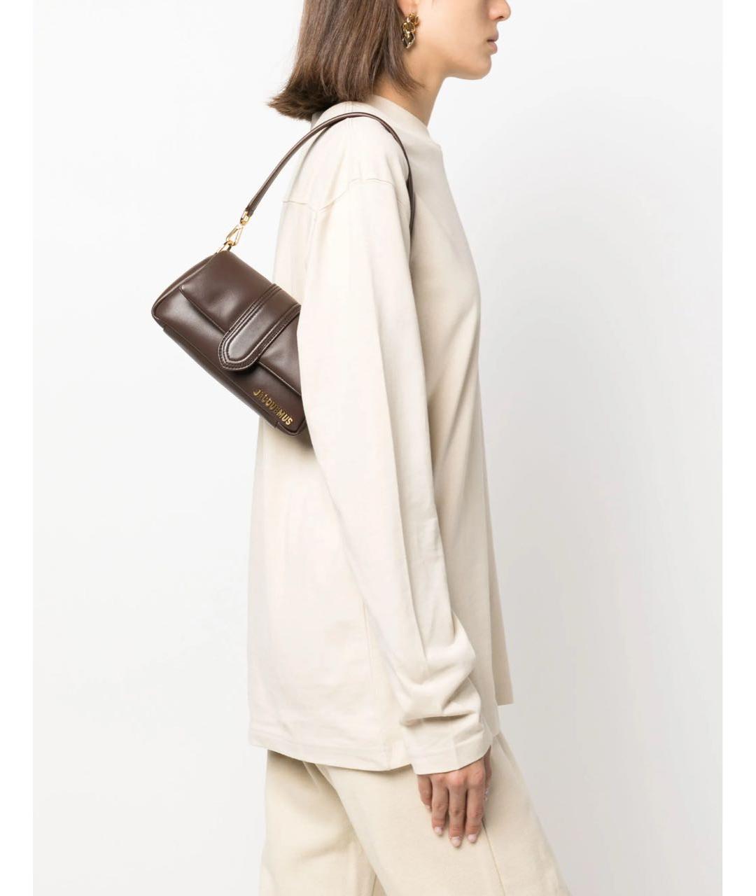 JACQUEMUS Коричневая кожаная сумка через плечо, фото 2