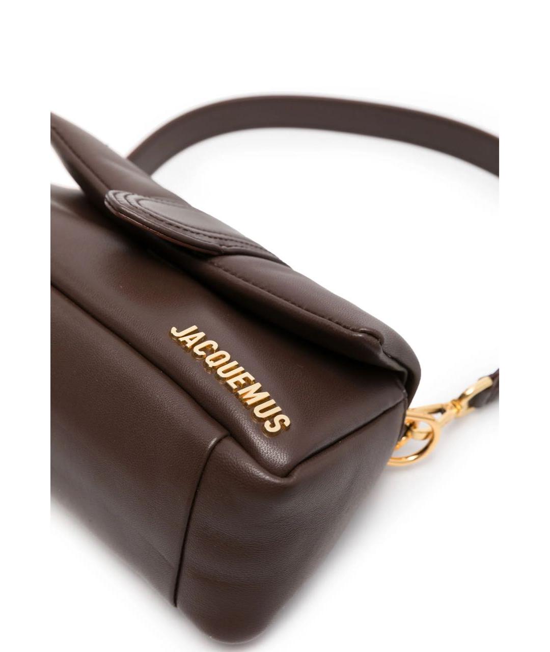 JACQUEMUS Коричневая кожаная сумка через плечо, фото 4
