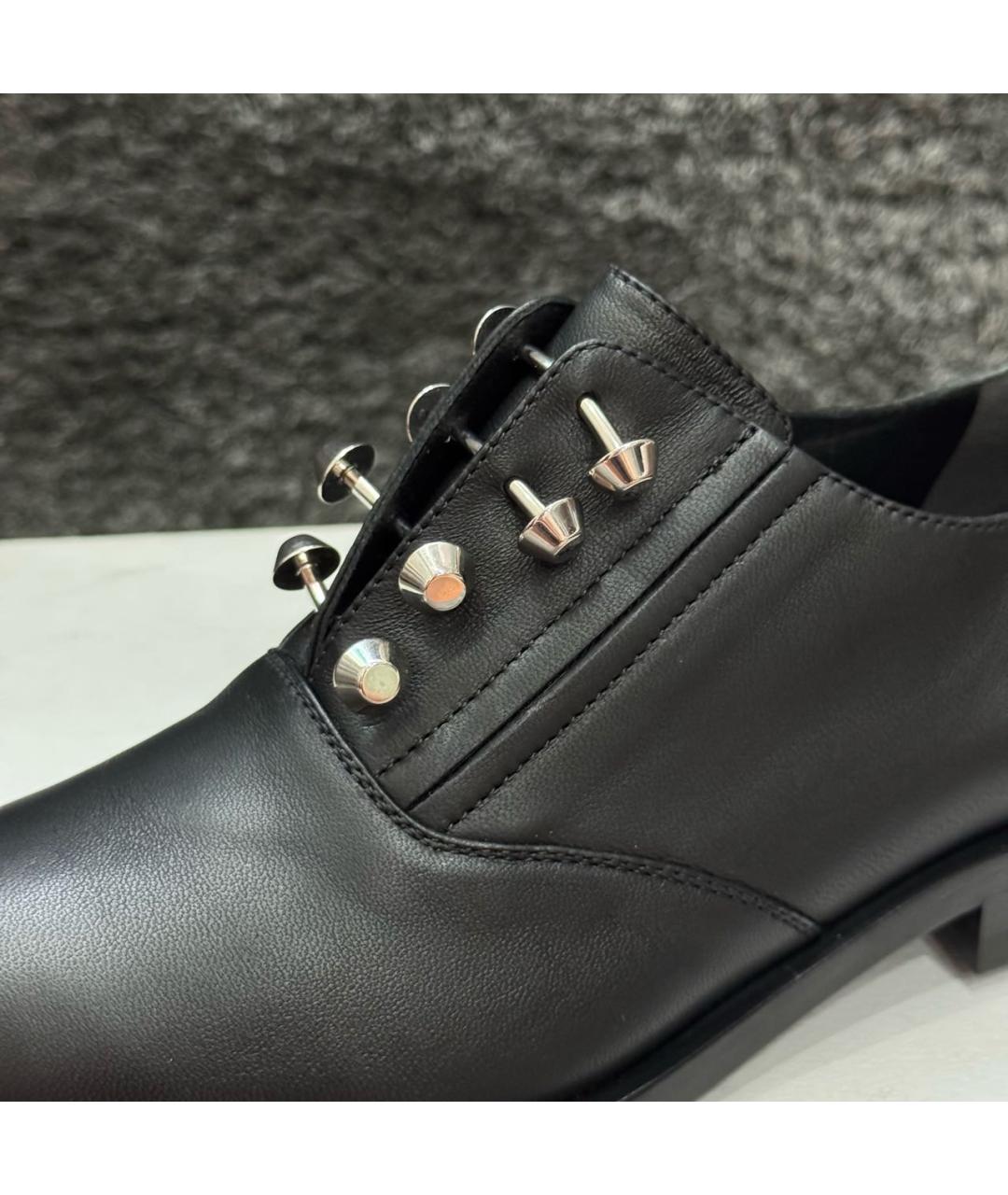 BALENCIAGA Черные кожаные туфли, фото 5