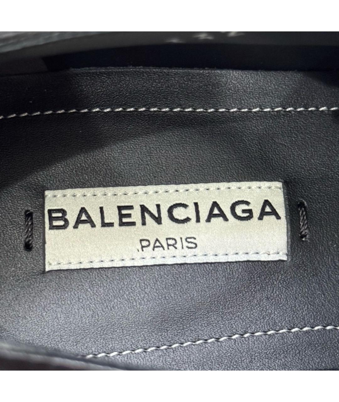 BALENCIAGA Черные кожаные туфли, фото 6