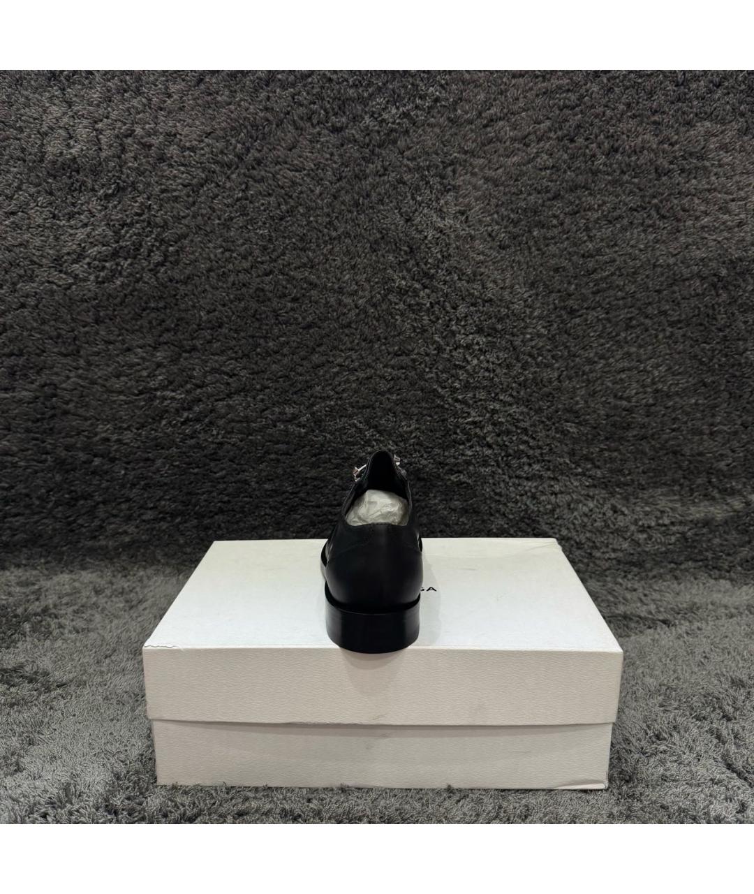 BALENCIAGA Черные кожаные туфли, фото 2