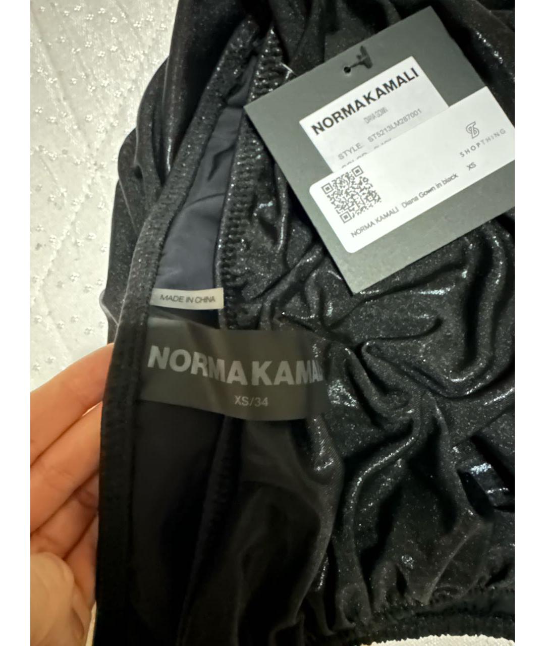 NORMA KAMALI Черное полиэстеровое коктейльное платье, фото 8