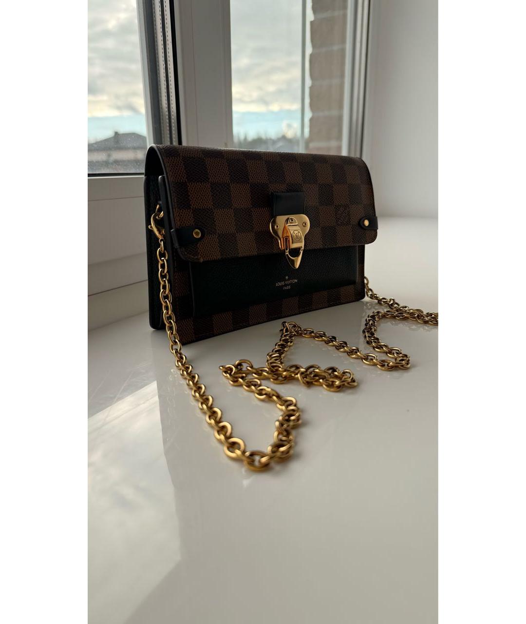 LOUIS VUITTON Коричневая кожаная сумка через плечо, фото 2