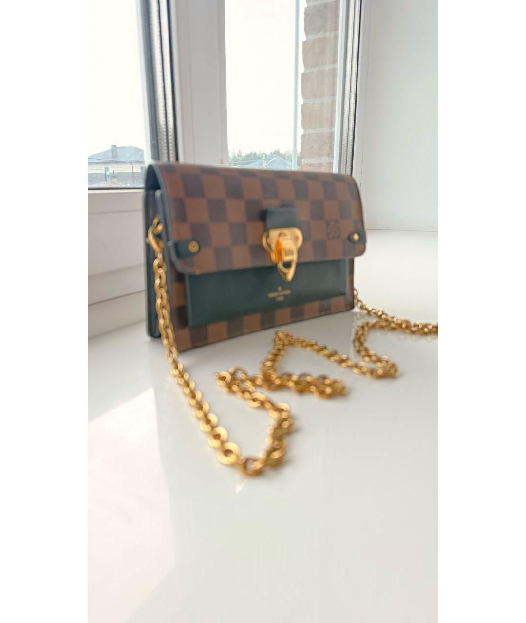 LOUIS VUITTON Коричневая кожаная сумка через плечо, фото 5