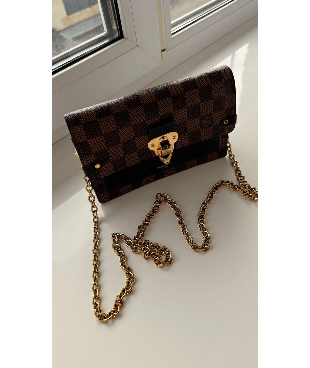 LOUIS VUITTON Коричневая кожаная сумка через плечо, фото 3