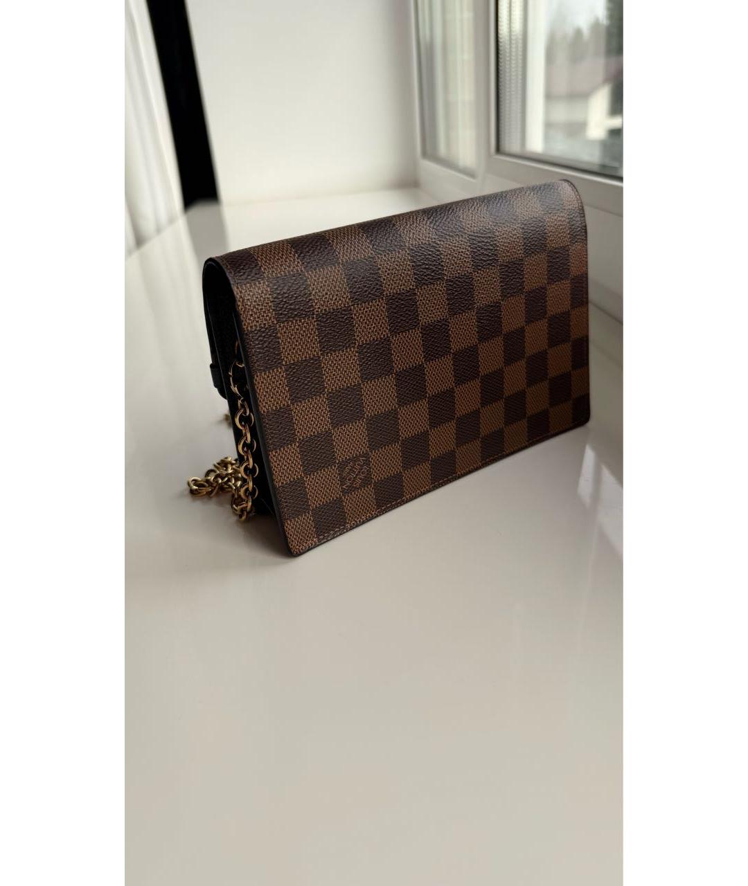 LOUIS VUITTON Коричневая кожаная сумка через плечо, фото 4