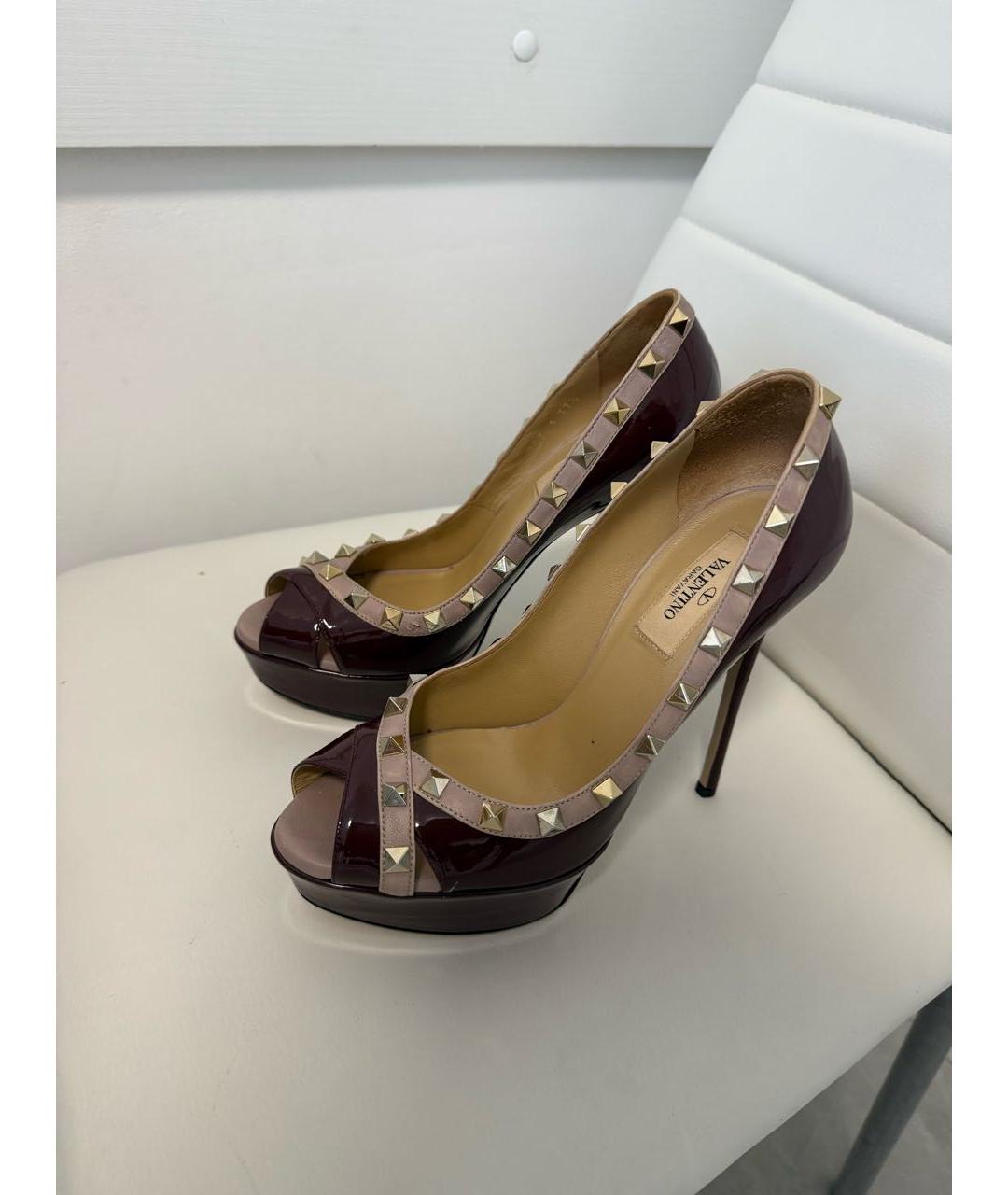 VALENTINO Бордовые туфли из лакированной кожи, фото 3