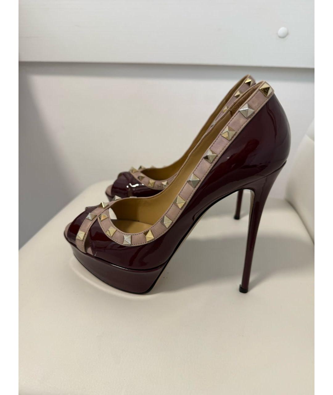 VALENTINO Бордовые туфли из лакированной кожи, фото 5