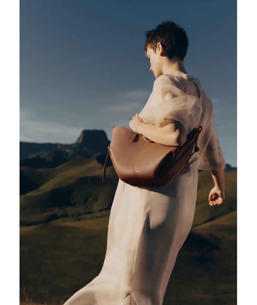 POLENE Коричневая кожаная сумка тоут, фото 5