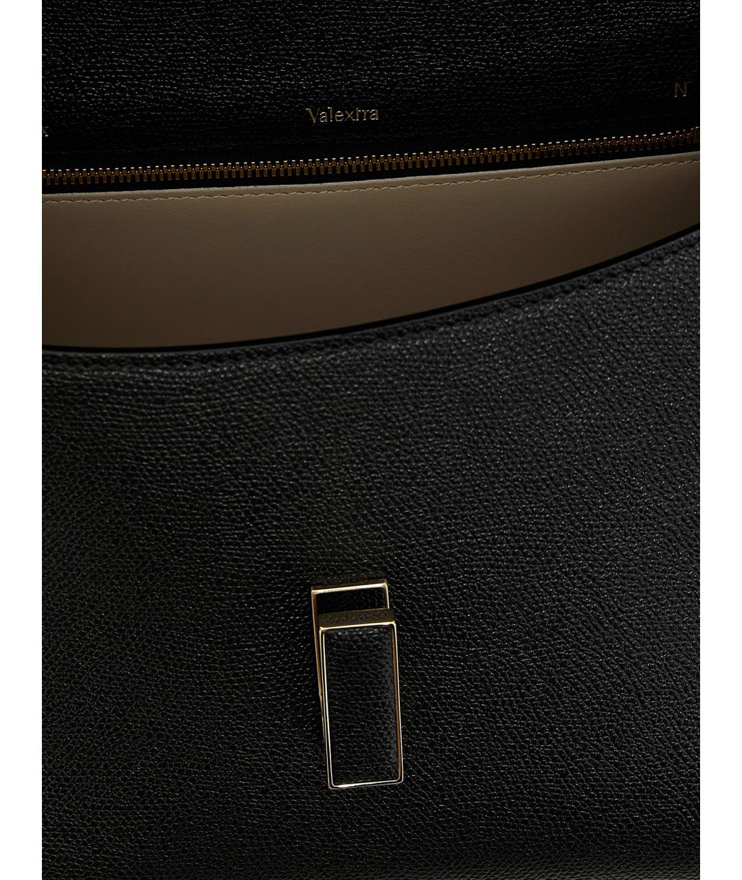 VALEXTRA Черная кожаная сумка тоут, фото 3