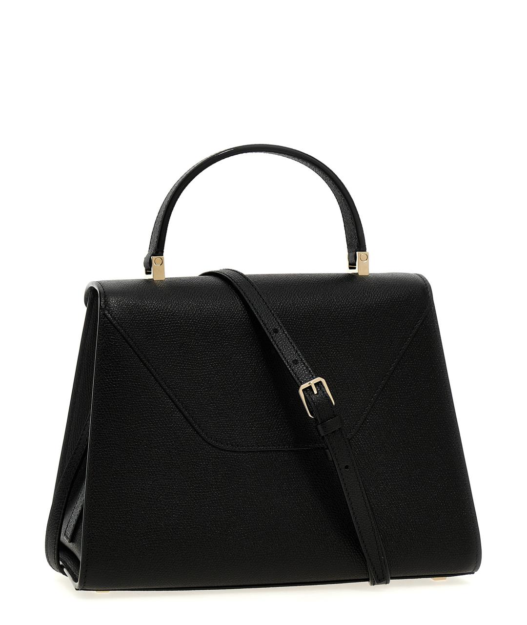 VALEXTRA Черная кожаная сумка тоут, фото 2