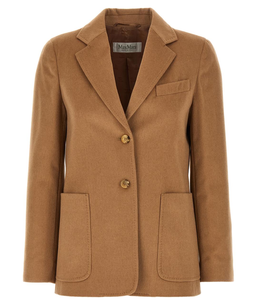 MAX MARA Бежевый шерстяной жакет/пиджак, фото 1