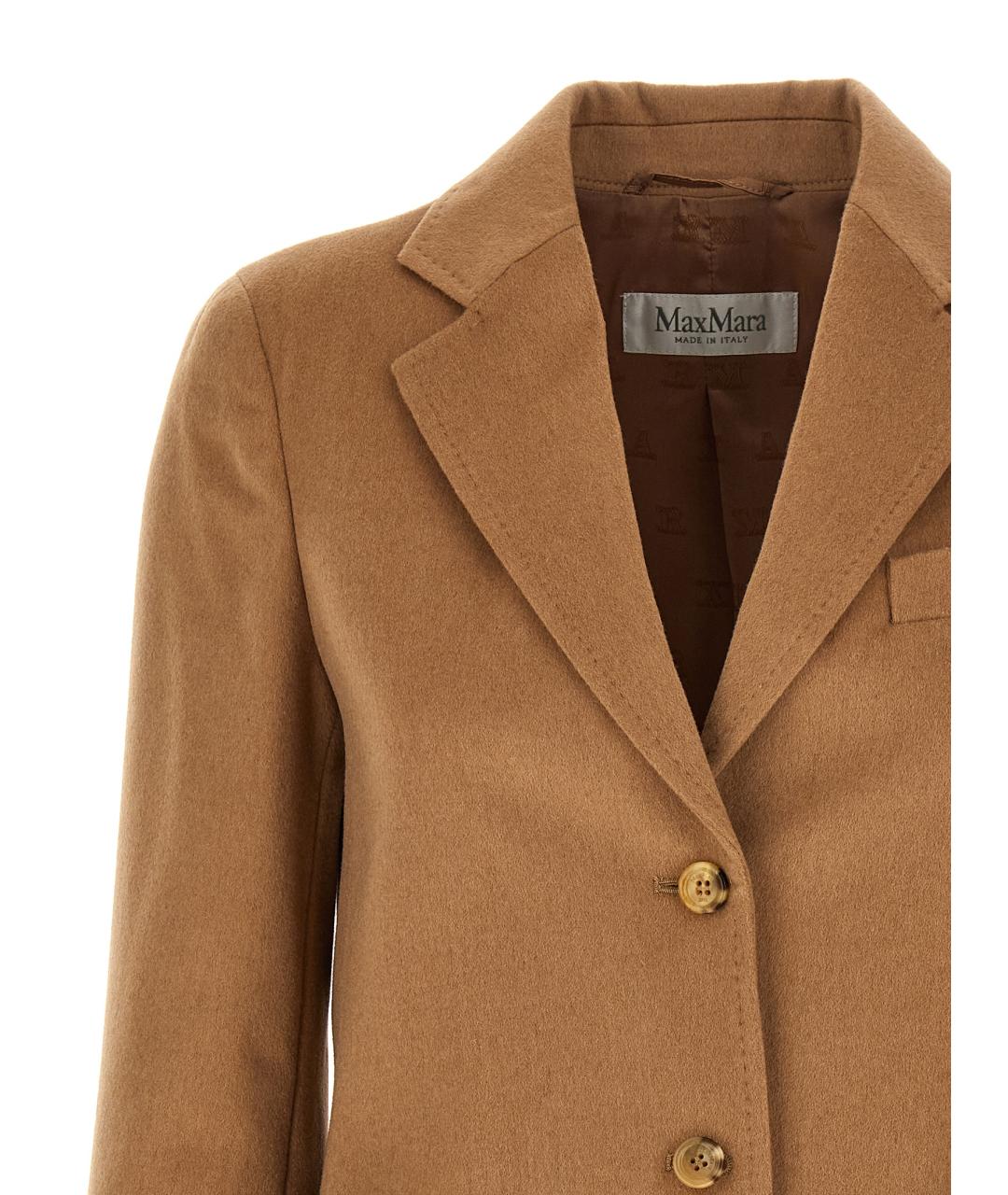 MAX MARA Бежевый шерстяной жакет/пиджак, фото 3