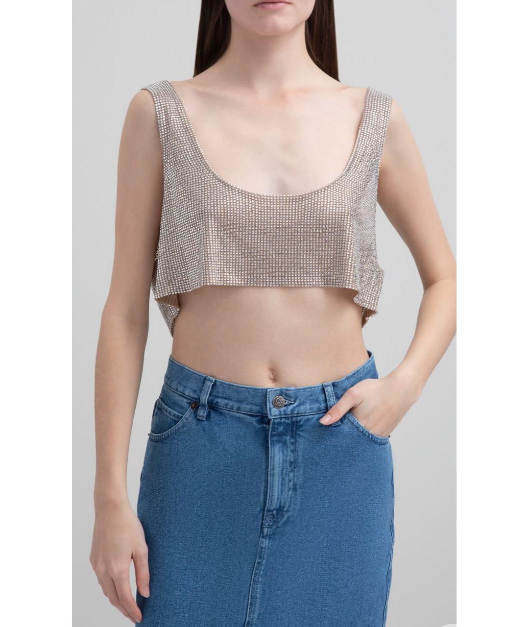 GIUSEPPE DI MORABITO Бежевая полиамидовая блузы, фото 4