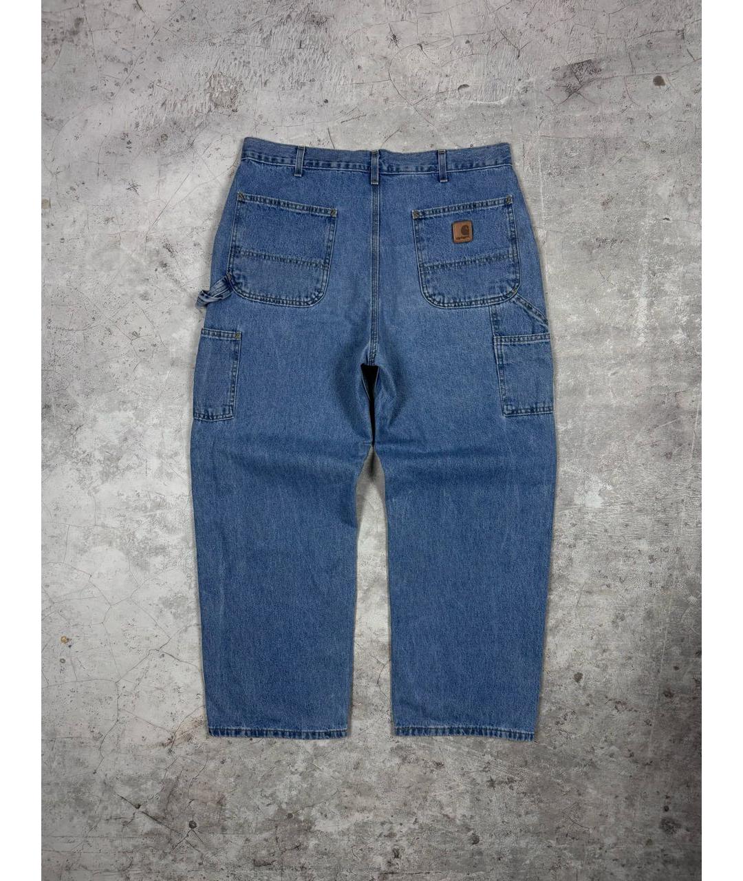 CARHARTT Синие хлопковые прямые джинсы, фото 2