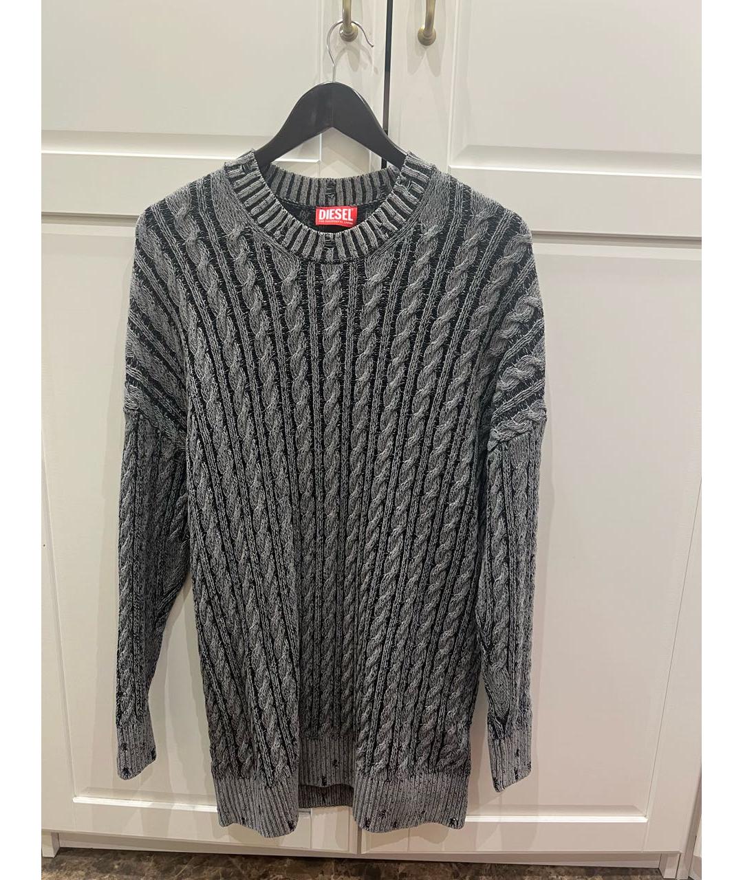 DIESEL Антрацитовый хлопковый джемпер / свитер, фото 7