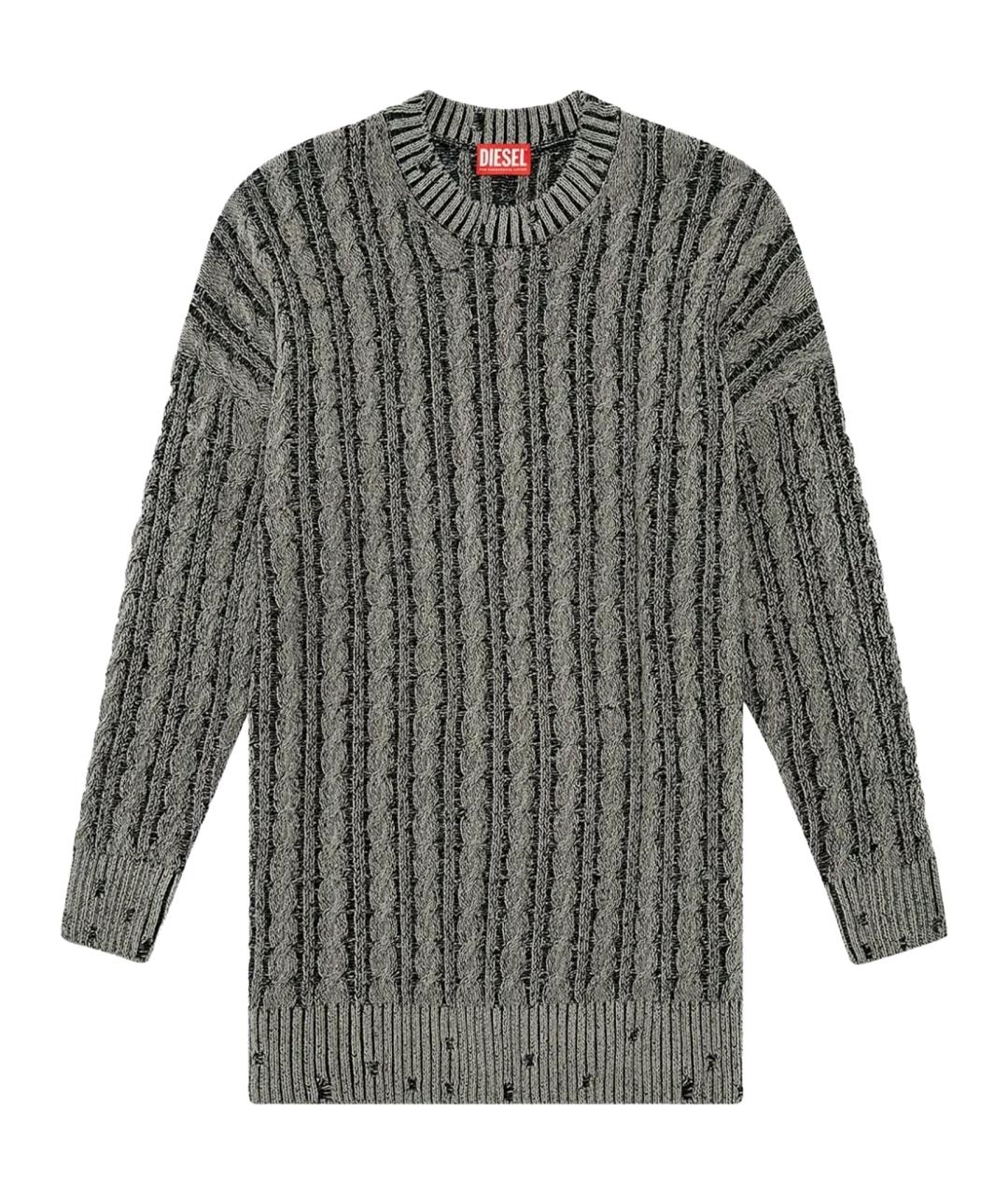 DIESEL Антрацитовый хлопковый джемпер / свитер, фото 1