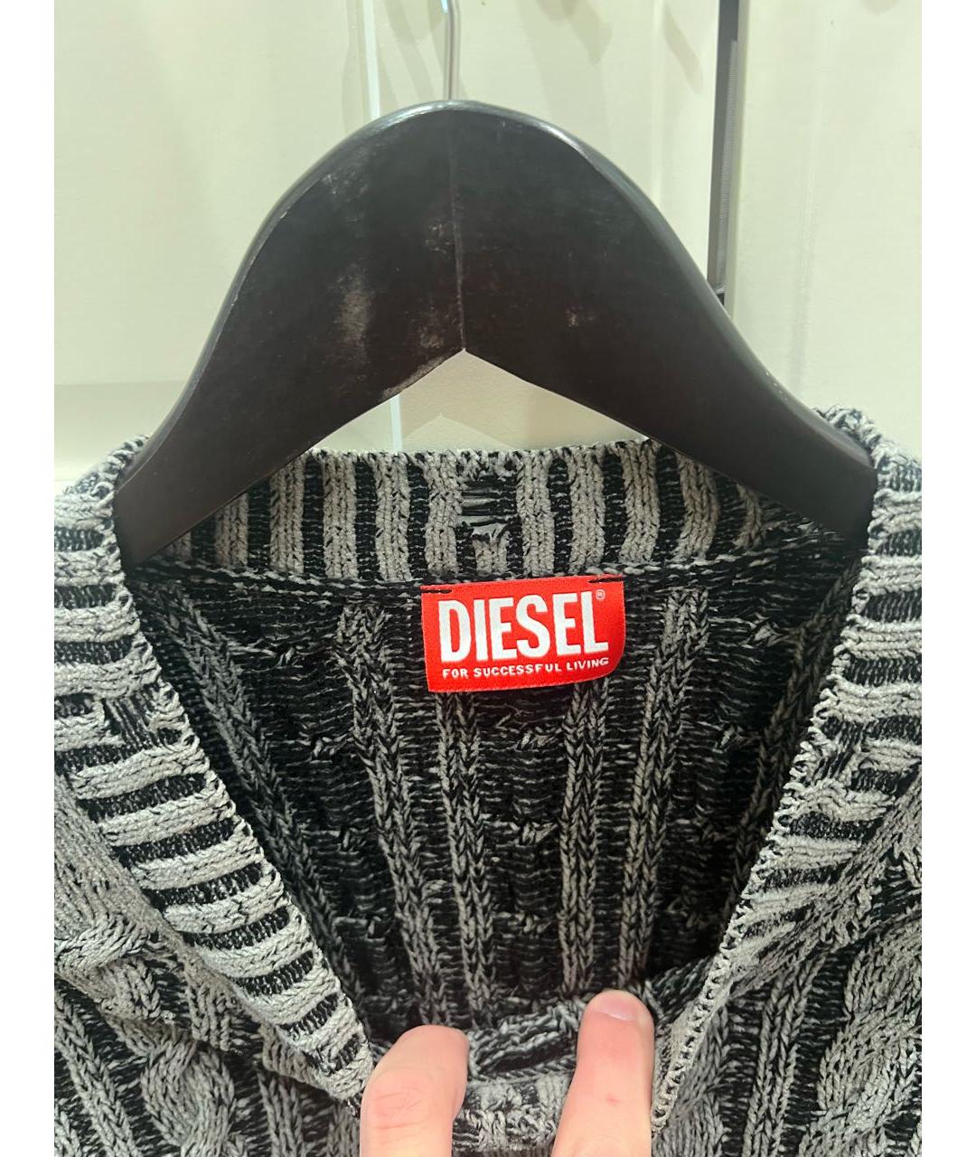 DIESEL Антрацитовый хлопковый джемпер / свитер, фото 3