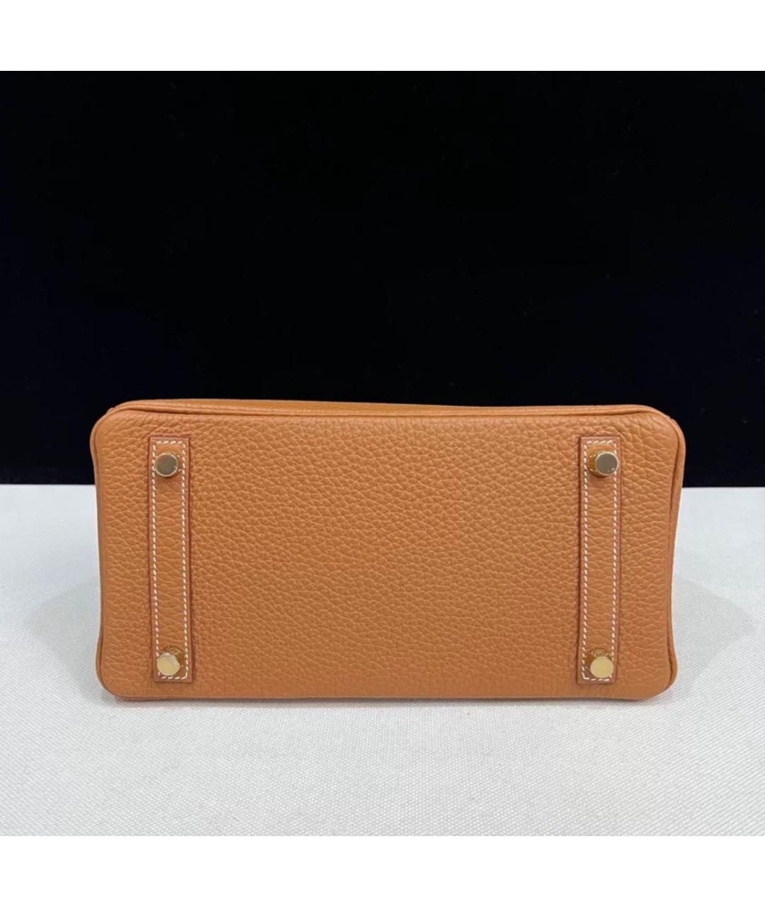 HERMES Коричневая кожаная сумка с короткими ручками, фото 5