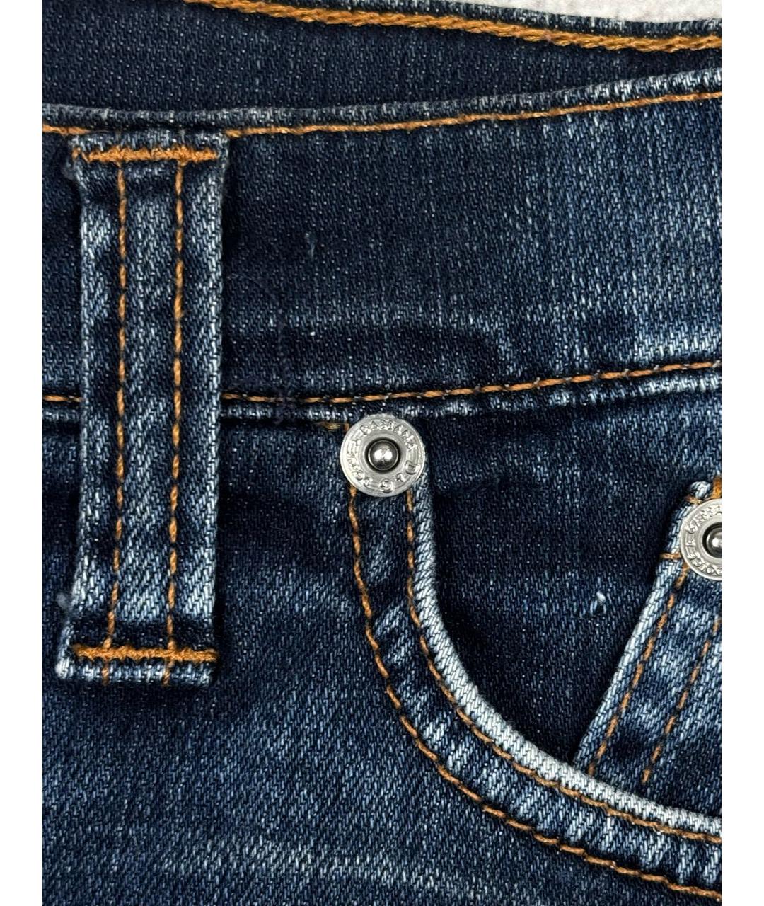 DOLCE&GABBANA Синяя деним юбка мини, фото 4