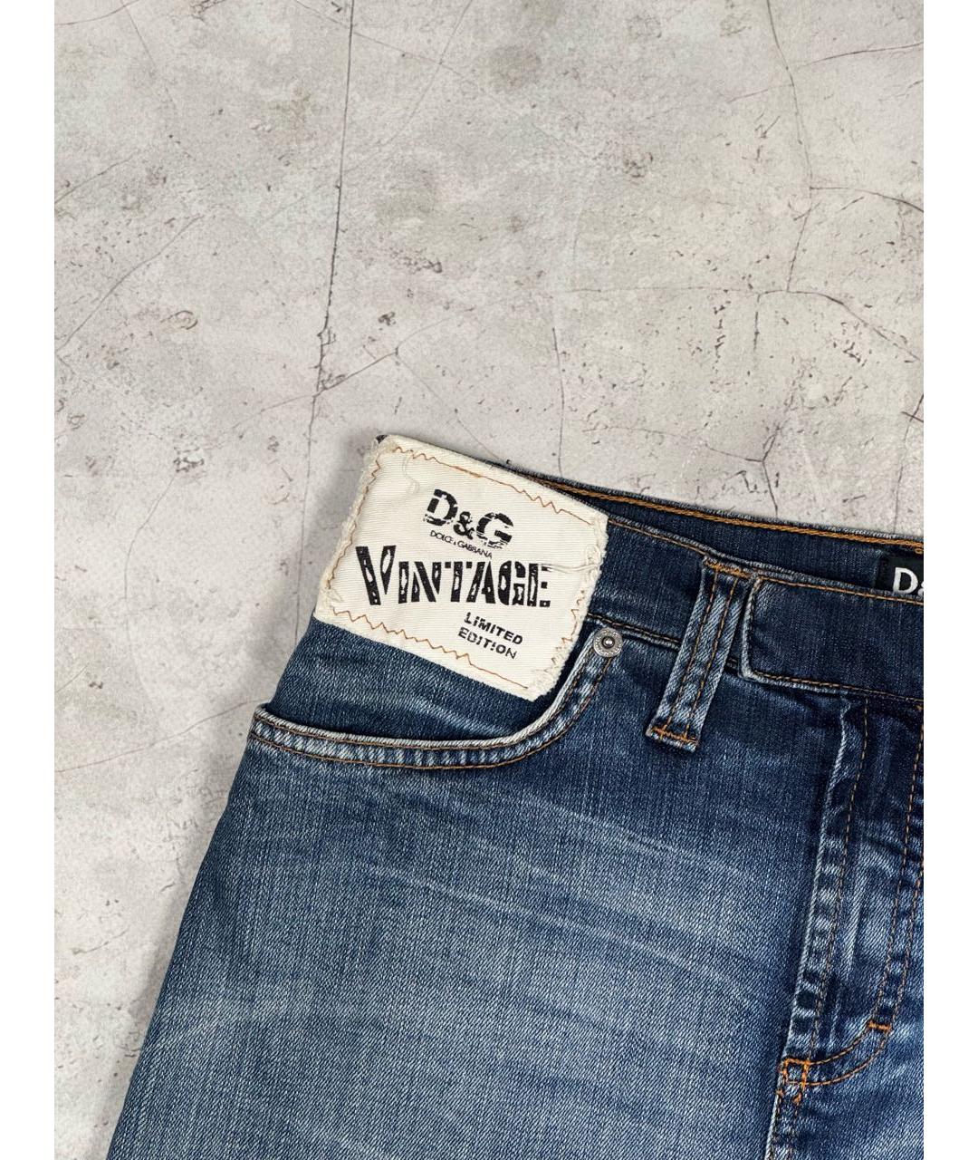 DOLCE&GABBANA Синяя деним юбка мини, фото 3